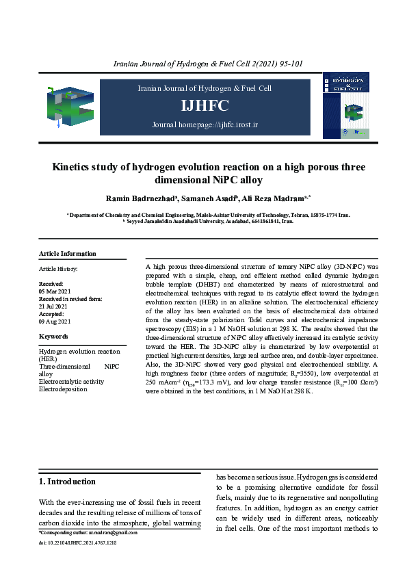 (PDF) Kinetics study of hydrogen evolution reaction on a high porous ...