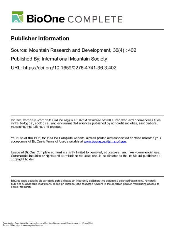(PDF) BioOne Complete: Full-Text Database Overview