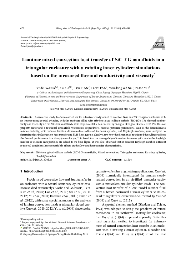 (PDF) Laminar mixed convection heat transfer of SiC-EG nanofluids in a ...