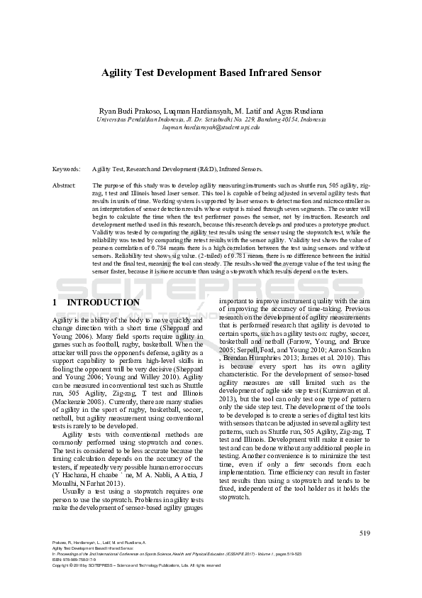 (PDF) Agility Test Development Based Infrared Sensor