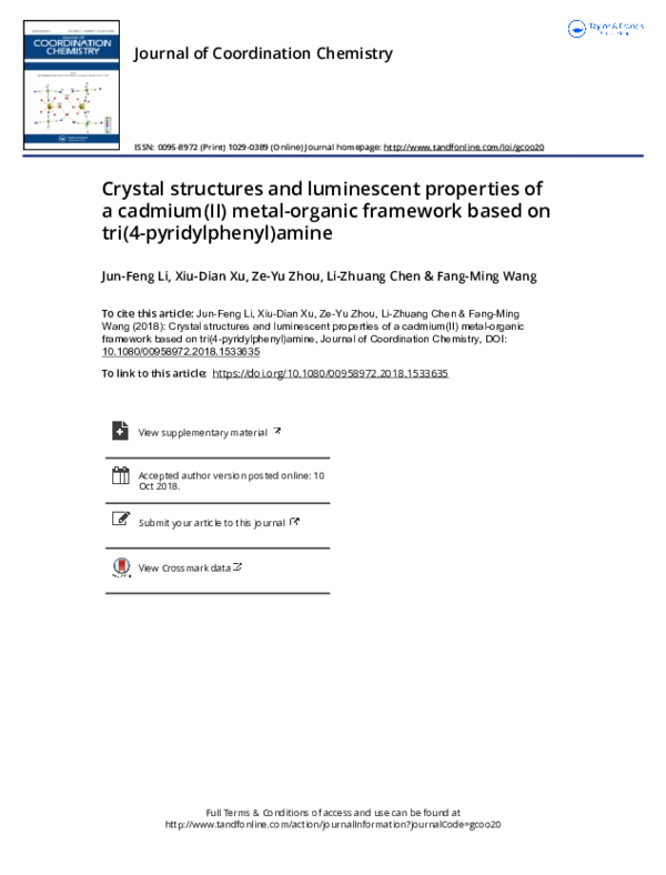 (PDF) Crystal structures and luminescent properties of terbium(III ...