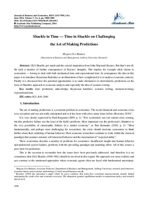 (PDF) Shackle in Time: Time in Shackle on Challenging the Art of Making ...