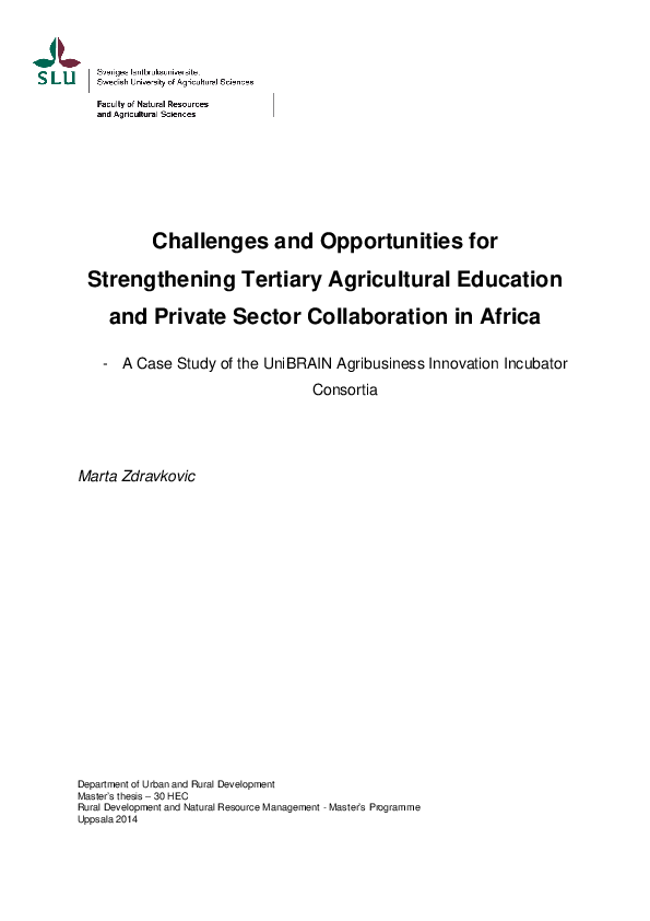 (PDF) Challenges and opportunities for strengthening tertiary ...