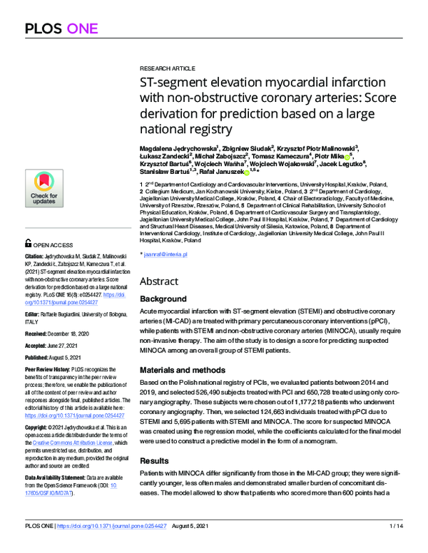(PDF) ST-segment elevation myocardial infarction with non-obstructive ...