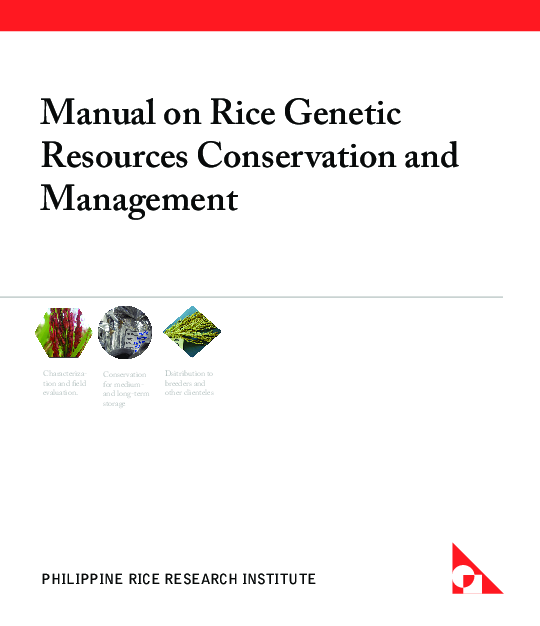 (PDF) Manual on Rice Genetic Resources Conservation and Management