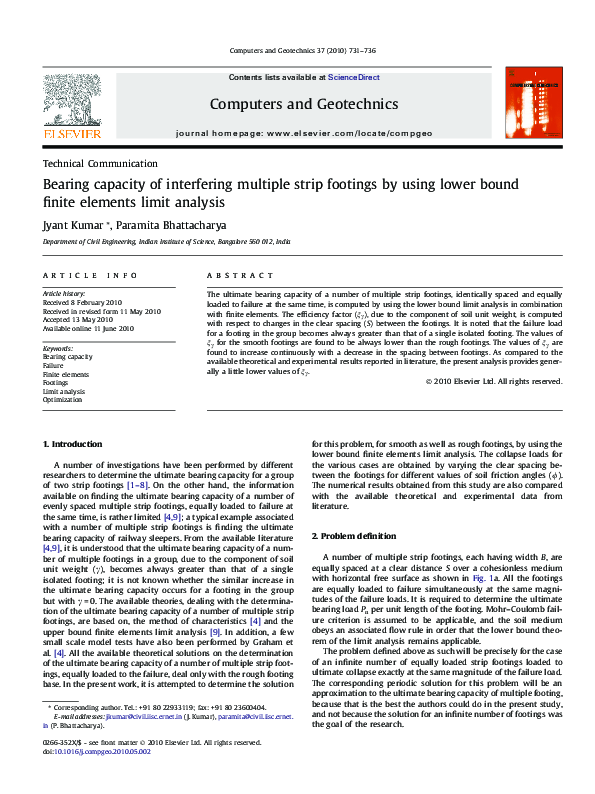 (PDF) Bearing capacity of interfering multiple strip footings by using ...