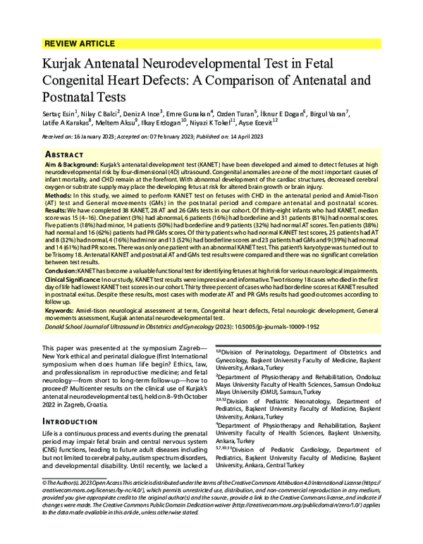 (PDF) Kurjak Antenatal Neurodevelopmental Test in Fetal Congenital ...