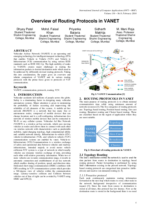 (PDF) Overview of Routing Protocols in VANET