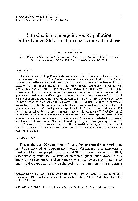 (PDF) Introduction to nonpoint source pollution in the United States ...