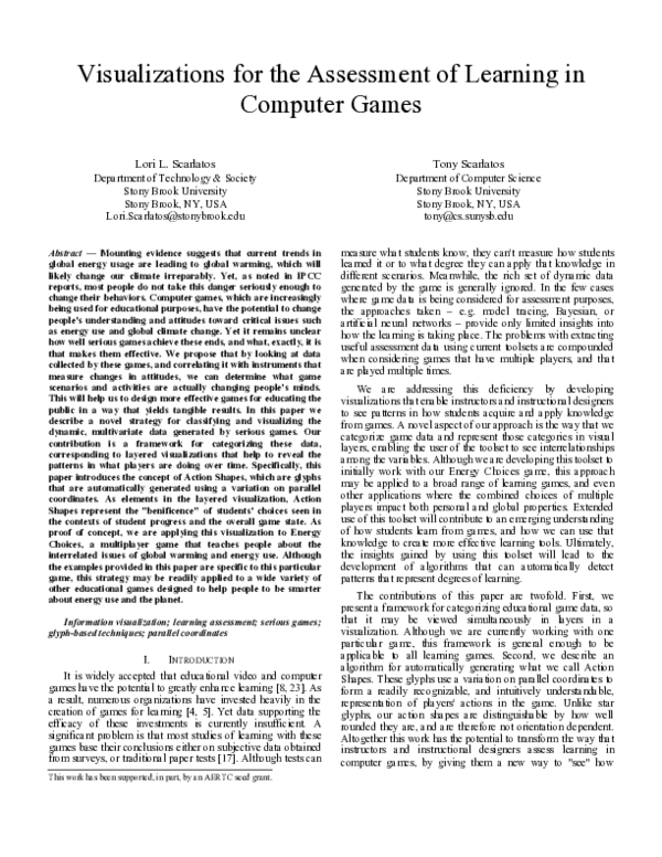 (PDF) Visualizations for the Assessment of Learning in Computer Games