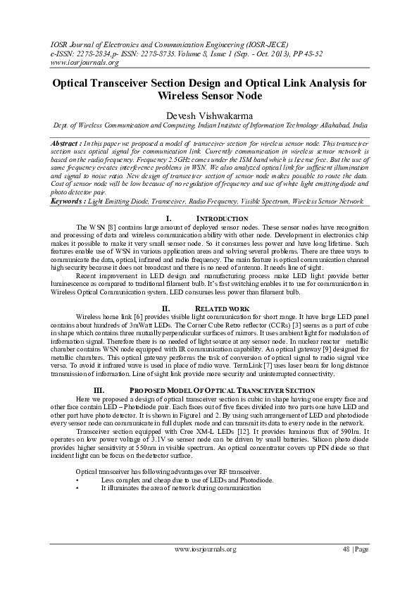 (PDF) Optical Transceiver Section Design and Optical Link Analysis for ...