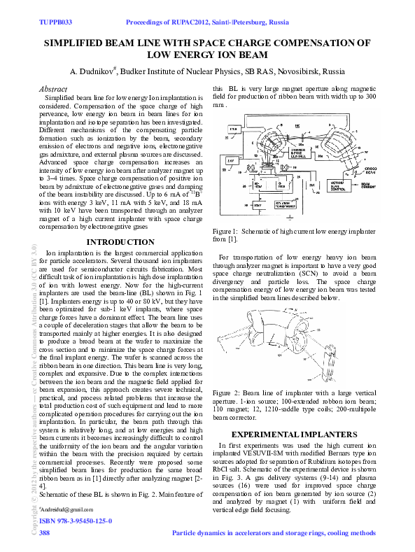(PDF) Space charge compensation of low energy ion beam