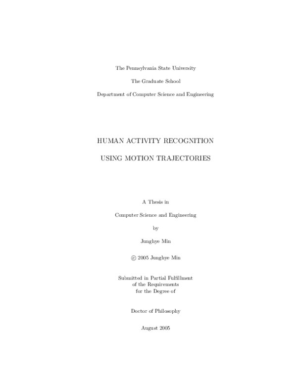 (PDF) Human activity recognition using motion trajectories