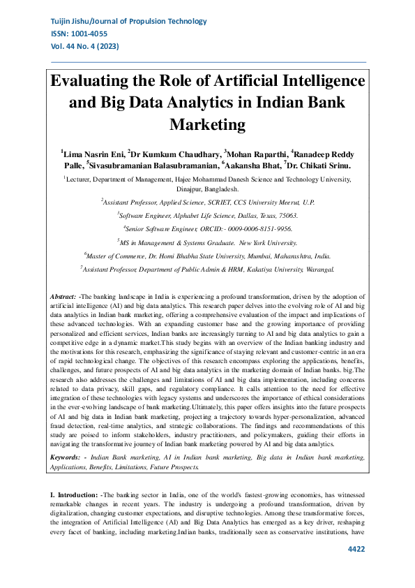 (PDF) Evaluating the Role of Artificial Intelligence and Big Data ...