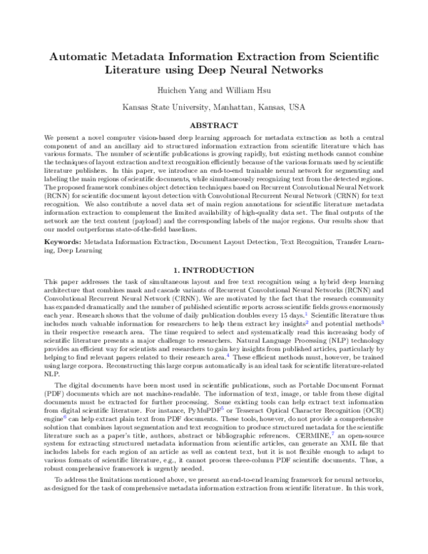 (PDF) Automatic metadata information extraction from scientific ...