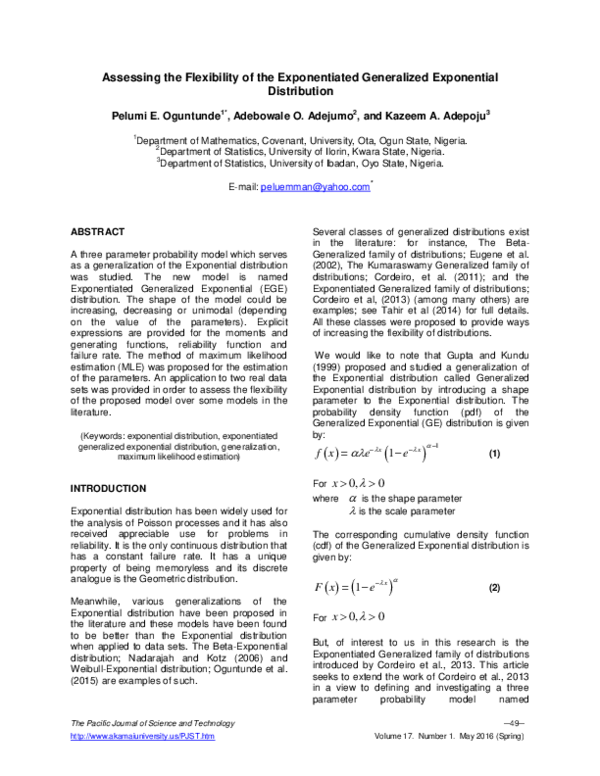 (PDF) Assessing the Flexibility of the Exponentiated Generalized ...