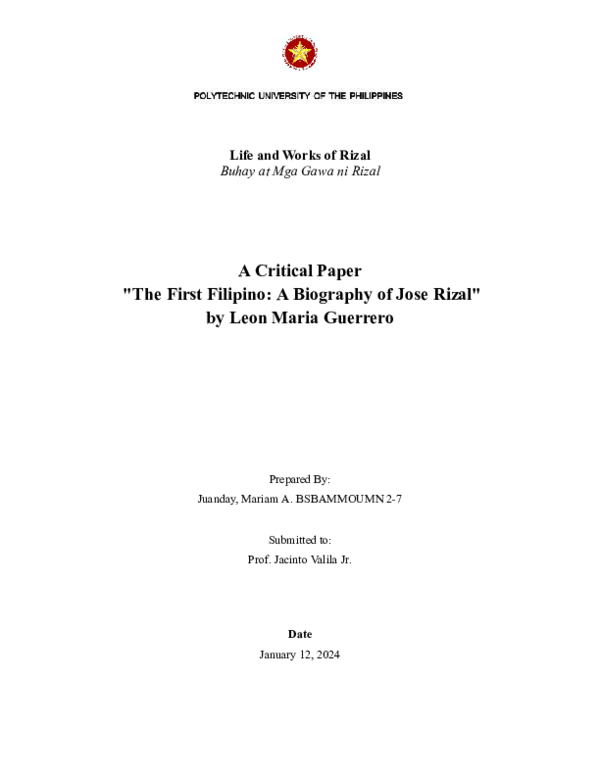 (PDF) A Critical Paper: 