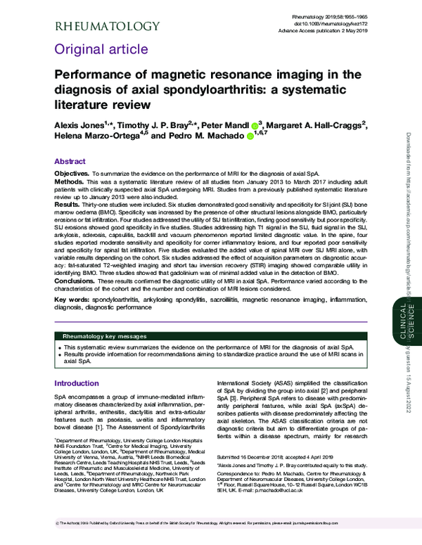 (PDF) Performance of magnetic resonance imaging in the diagnosis of ...