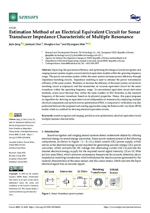 (PDF) Estimation Method of an Electrical Equivalent Circuit for Sonar ...