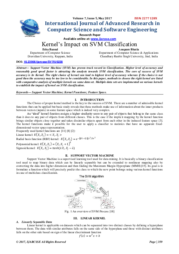 (PDF) Kernel’s Impact on SVM Classification