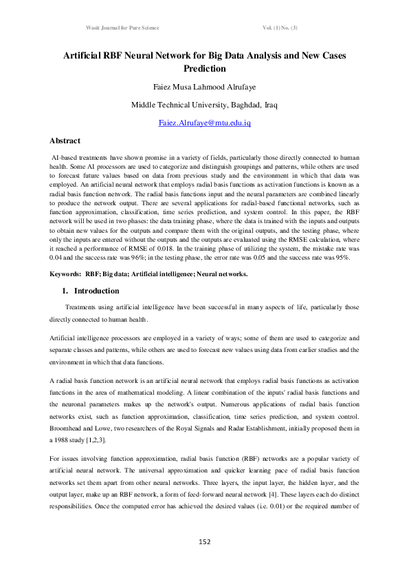 (PDF) Artificial RBF Neural Network for Big Data Analysis and New Cases ...