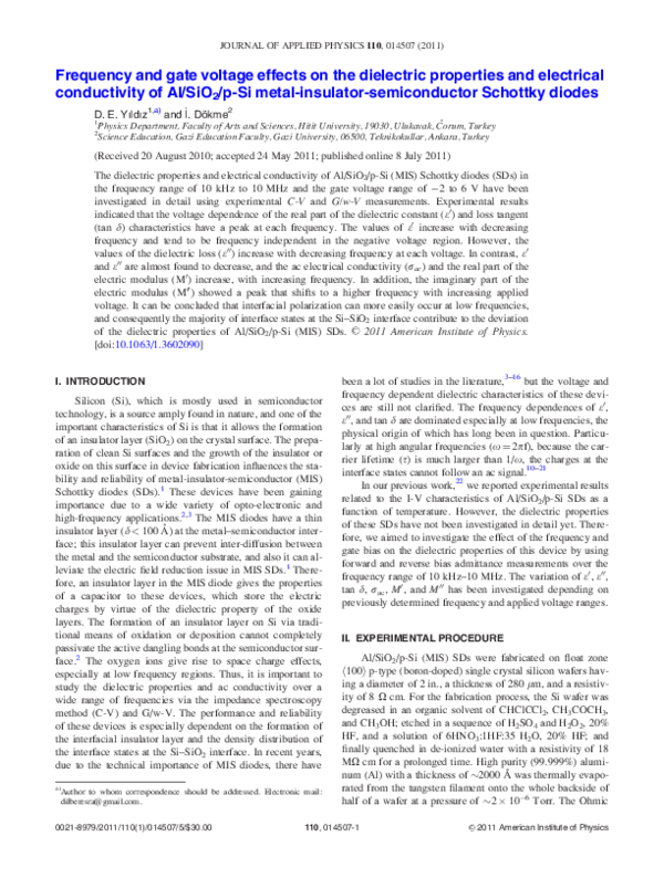 (PDF) Frequency and gate voltage effects on the dielectric properties ...