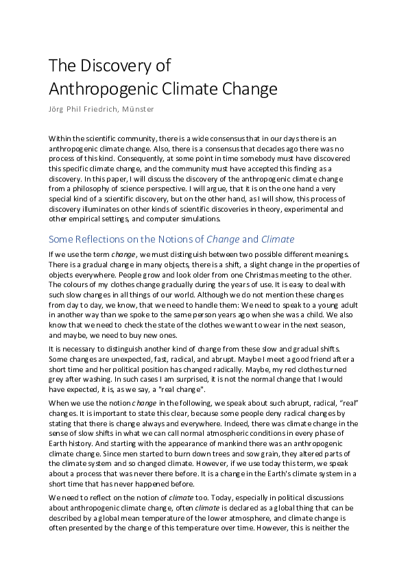 (PDF) The Discovery of Anthropogenic Climate Change