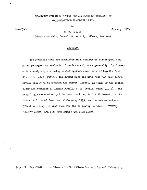(PDF) Annotated Computer Output for Analysis of Variance of Unequal ...
