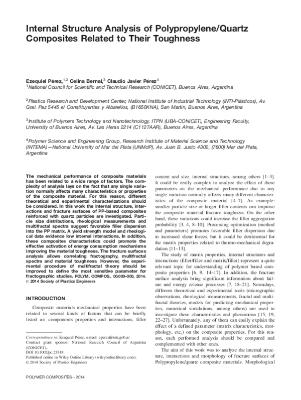 (PDF) Internal structure analysis of Polypropylene/quartz composites ...