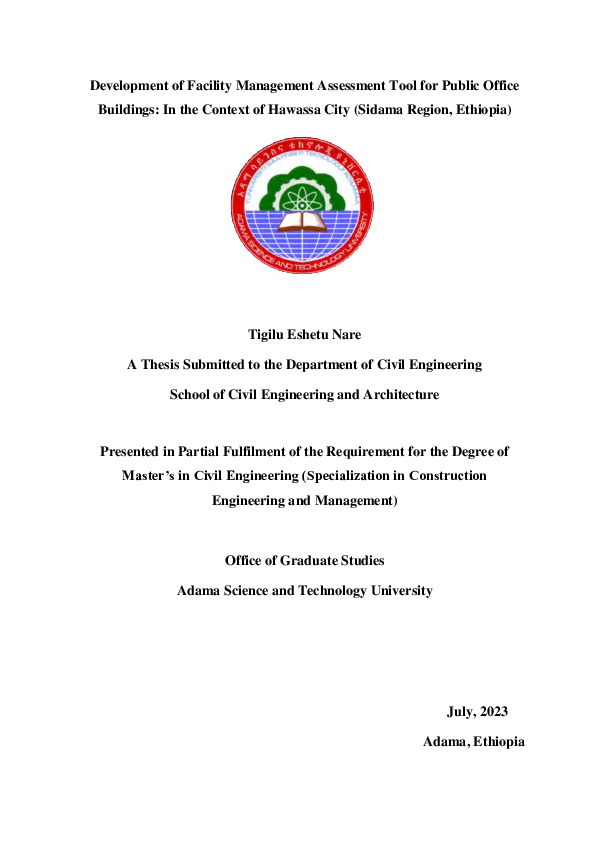 (PDF) Development of facility management assessment tool for public ...