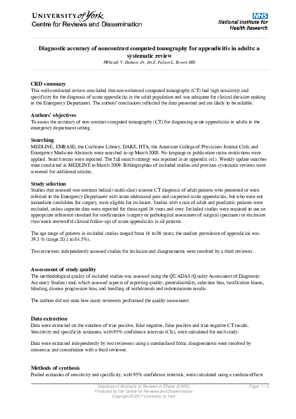 (PDF) Diagnostic Accuracy of Noncontrast Computed Tomography for ...
