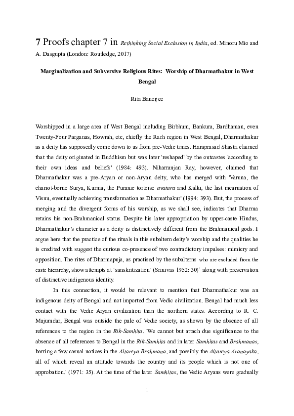 (DOC) Marginalization and Subversive Religious Rites