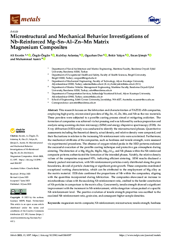 (PDF) Microstructural and Mechanical Behavior Investigations of Nb ...