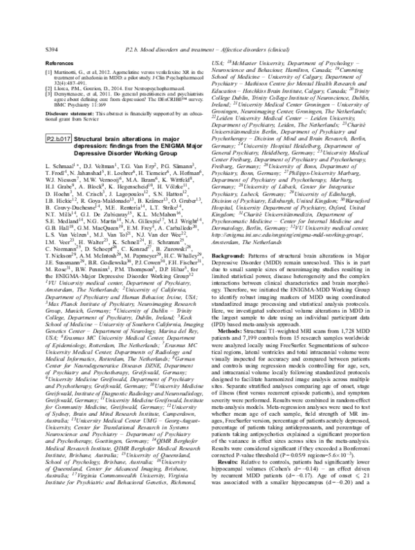 (PDF) P.2.b.017 Structural brain alterations in major depression ...