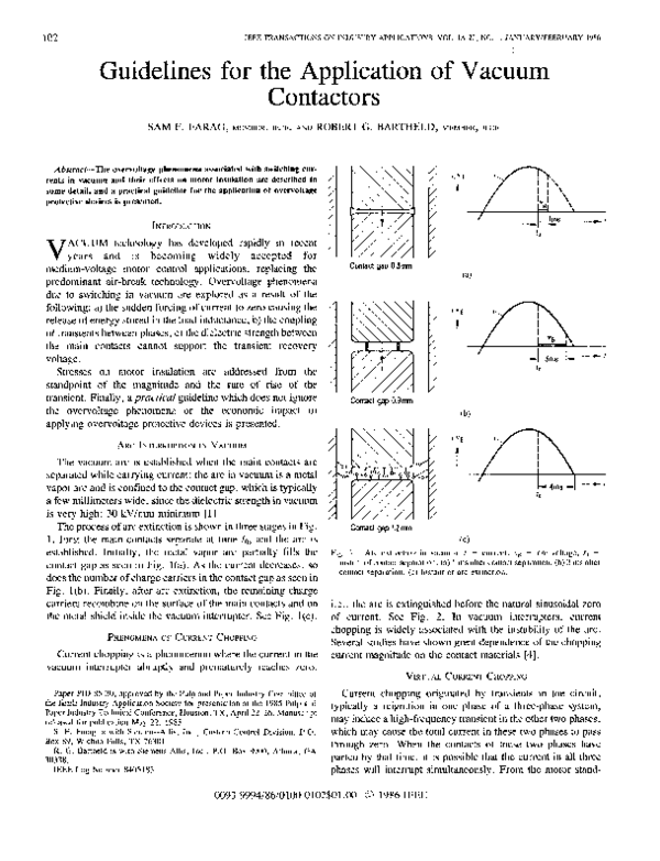 (PDF) Guidelines for the Application of Vacuum Contactors