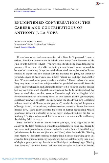 (PDF) Enlightened Conversations: The Career and Contributions of ...