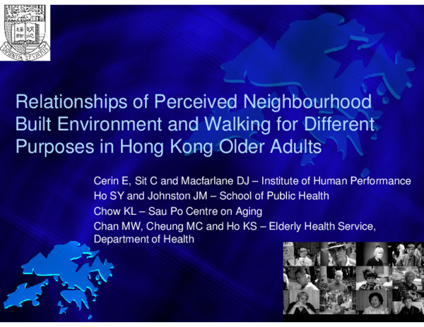(PDF) Relationships of perceived neighbourhood built environment and ...