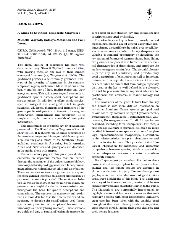 (PDF) Guide to Southern Temperate Seagrasses