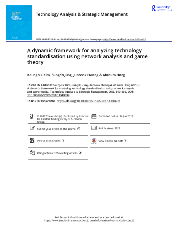 (PDF) A dynamic framework for analyzing technology standardisation ...