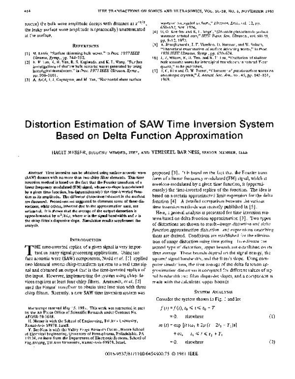 (PDF) Distortion Estimation of SAW Time Inversion System Based on Delta ...