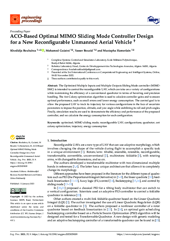 (PDF) ACO-Based Optimal MIMO Sliding Mode Controller Design for a New ...