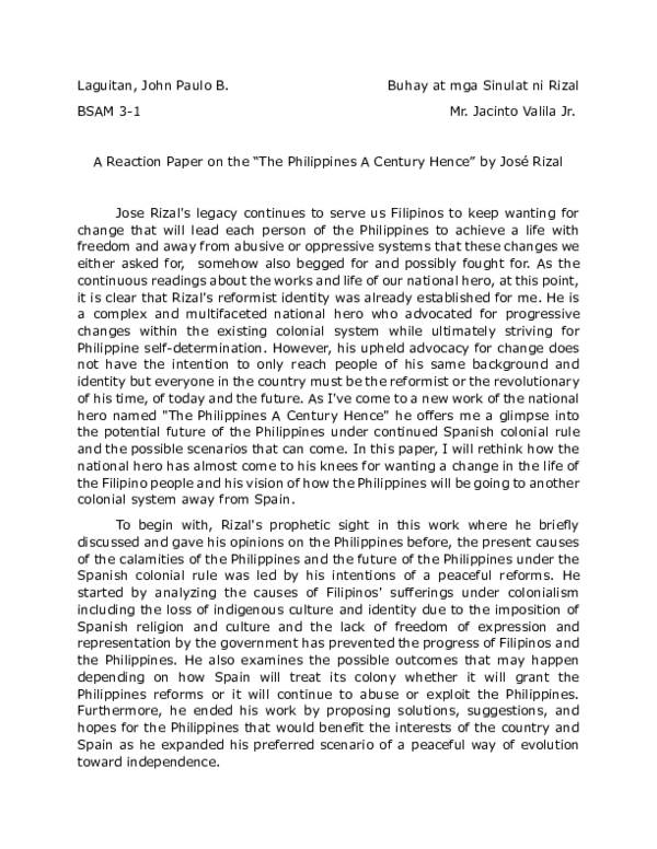 (PDF) A Reaction Paper of the 