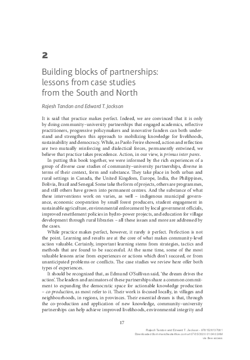 (PDF) Building blocks of partnerships