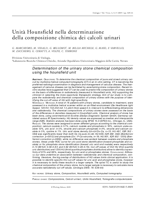 (PDF) Determination of the Urinary Stone Chemical Composition Using the ...