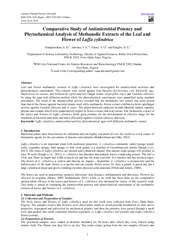 (PDF) Comparative Study of Antimicrobial Potency and Phytochemical ...