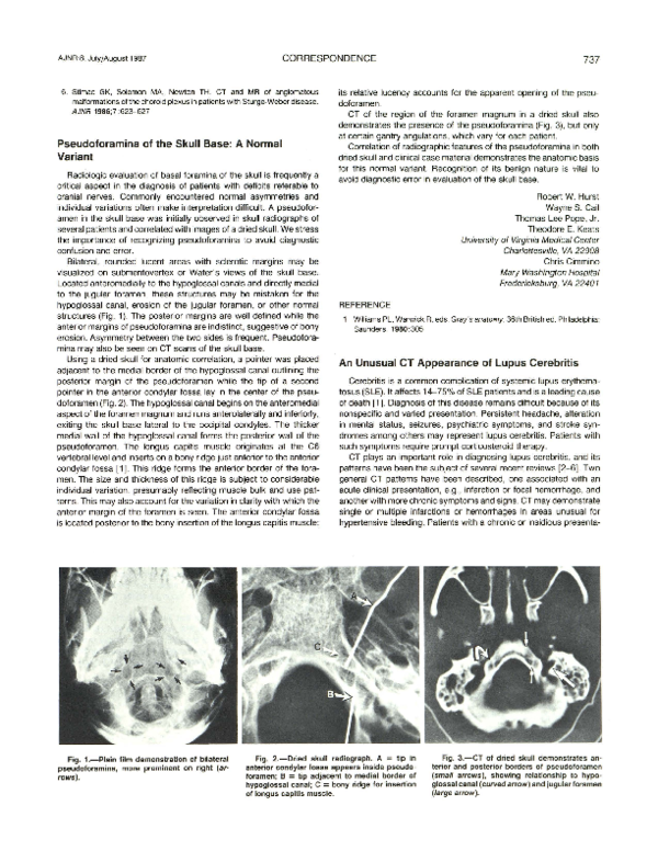 (PDF) Pseudoforamina of the skull base: a normal variant