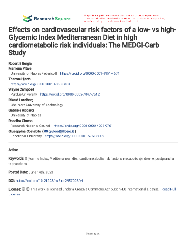 (PDF) Effects on cardiovascular risk factors of a low- vs high-Glycemic ...