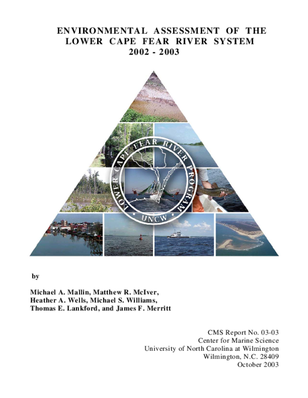 (PDF) Environmental Assessment of the Lower Cape Fear River System, 2012