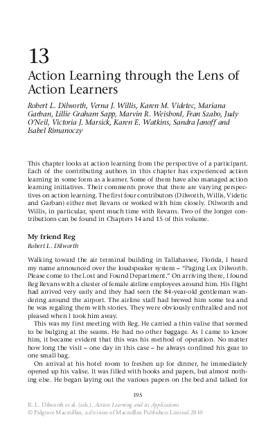 (PDF) Action Learning through the Lens of Action Learners