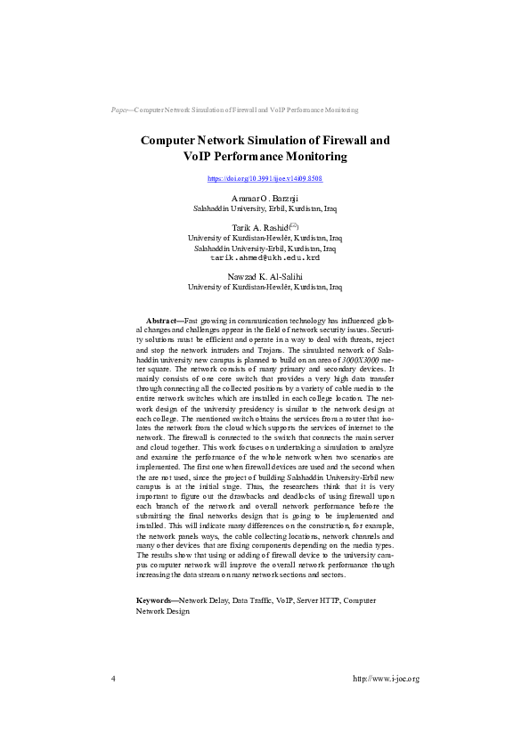 (PDF) Computer Network Simulation of Firewall and VoIP Performance ...